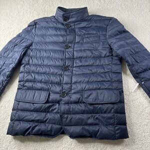 Cotes Of London Jacket Women's Small Blue Duck Down Shirt Puffer Packable Coat